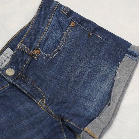 Aeropostale ✦ Denim Cuffed Shorts ✦ Blue Distressed Jean Cutoffs Sz 3/4 EUC - Picture 6 of 12